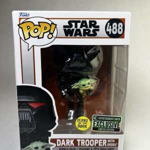 Funko Pop Star Wars Dark Trooper with Grogu GITD EE Exclusive #488
