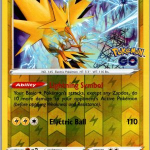 Zapdos Reverse Holo Holo Rare Pokemon GO 029/078 NM