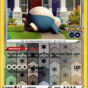 Snorlax Reverse Holo Holo Rare Pokemon GO 055/078 NM